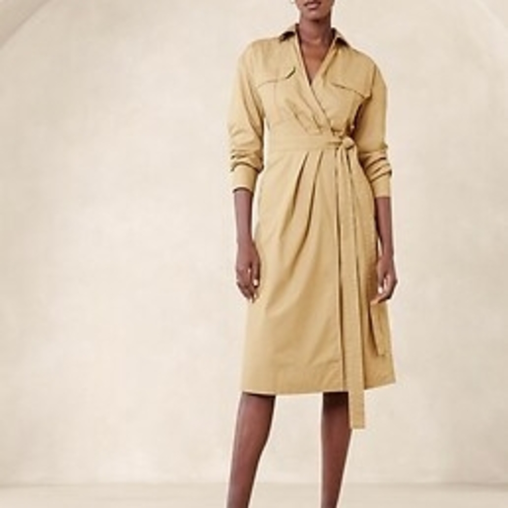 Banana Republic Classic Tan Long Sleeve Dress